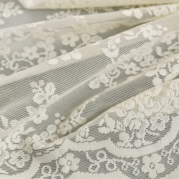 August Grove?? Ivory Lace Shower Curtain Shabby Chic Flower Shower